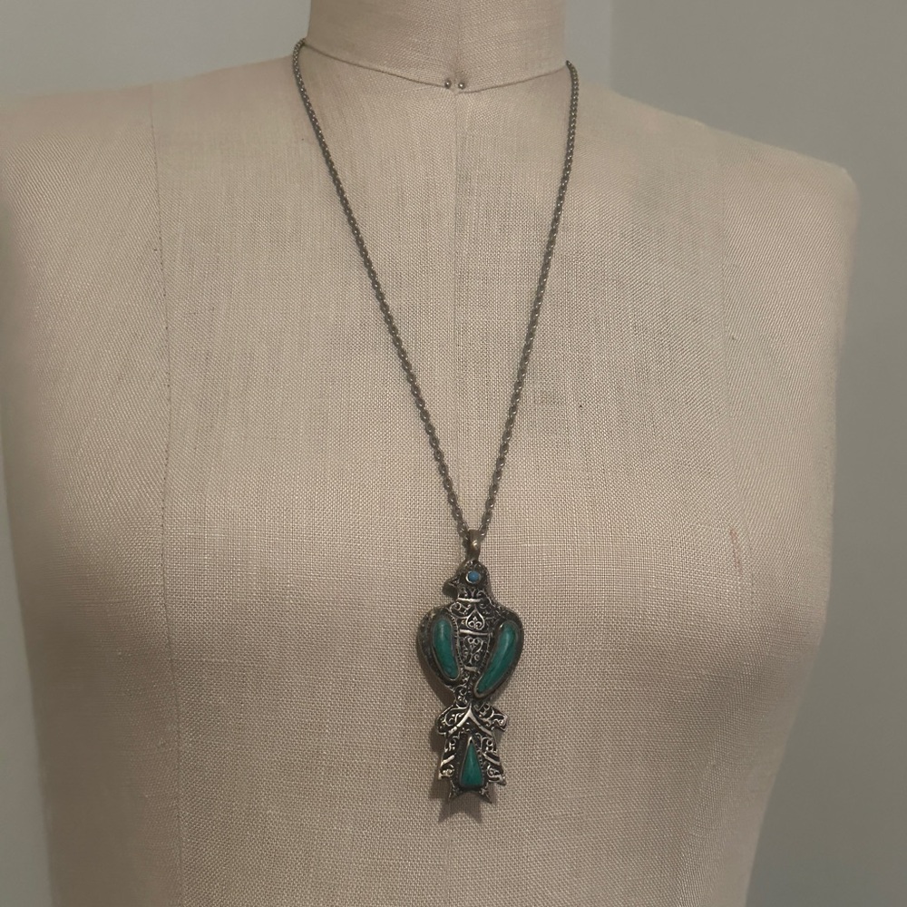 Vanessa Mooney Silver Turquoise Bird necklace